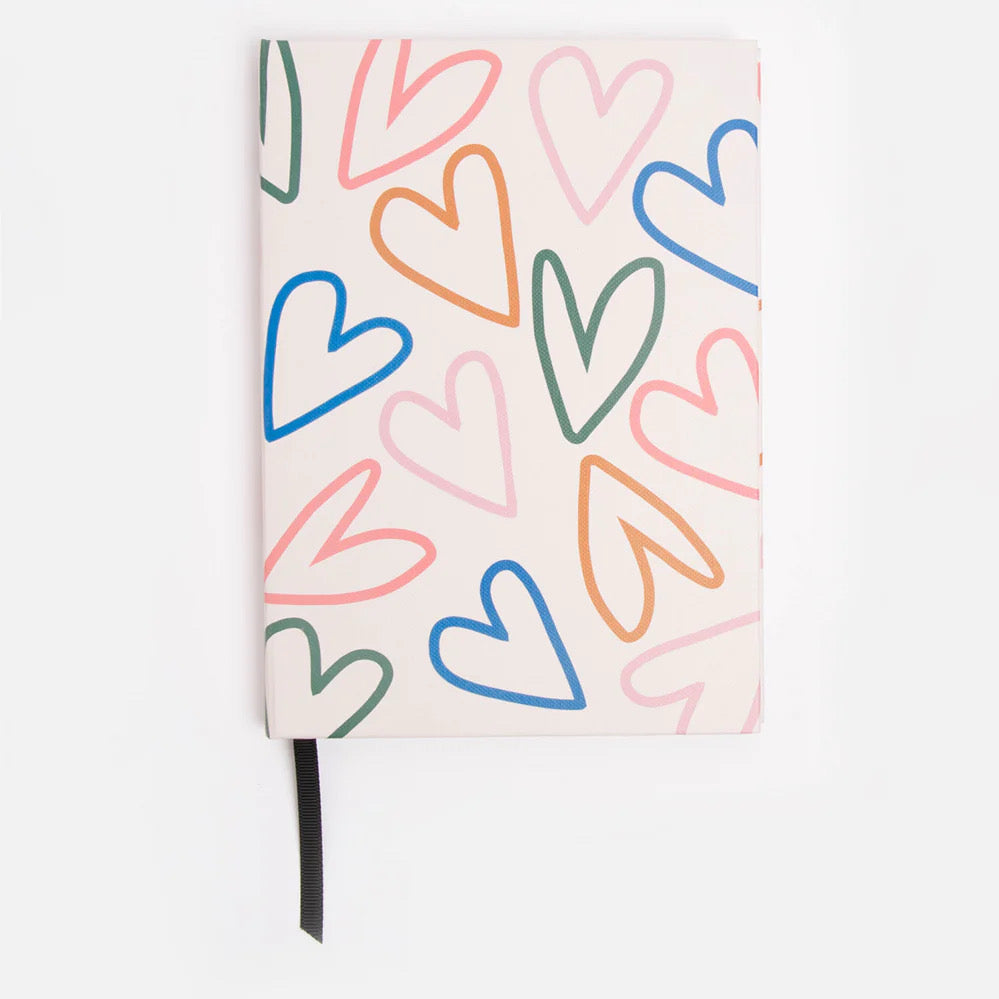 Caroline Gardner Outline Hearts Small Casebound Notebook