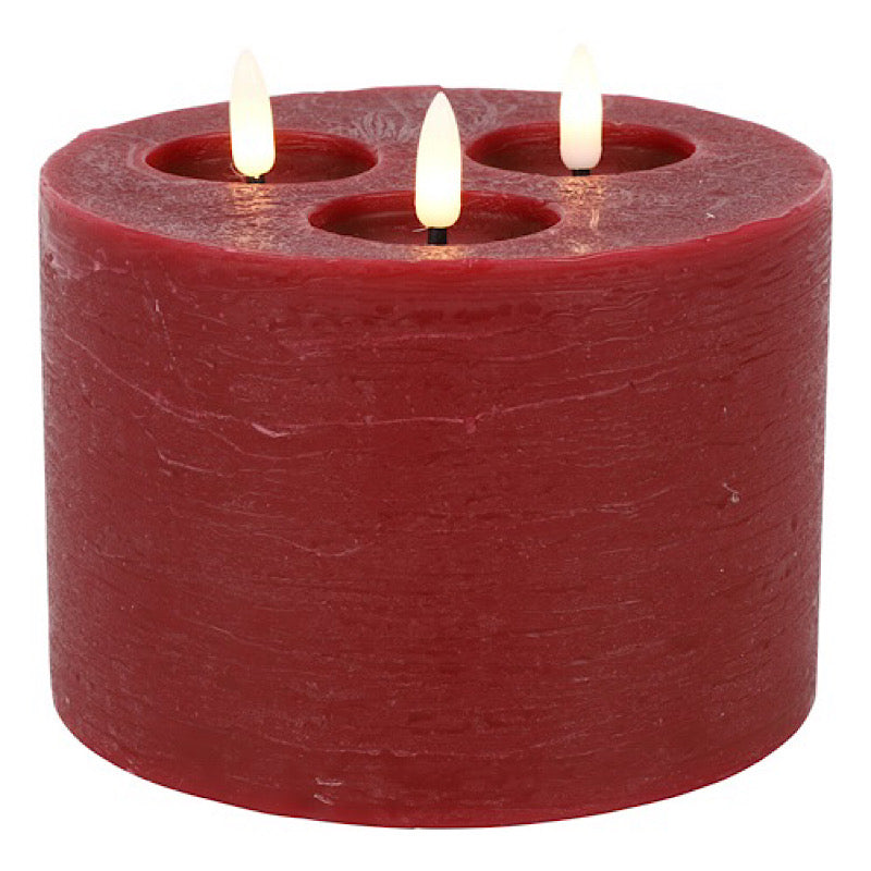 Red LED Battery Candle 3 wick