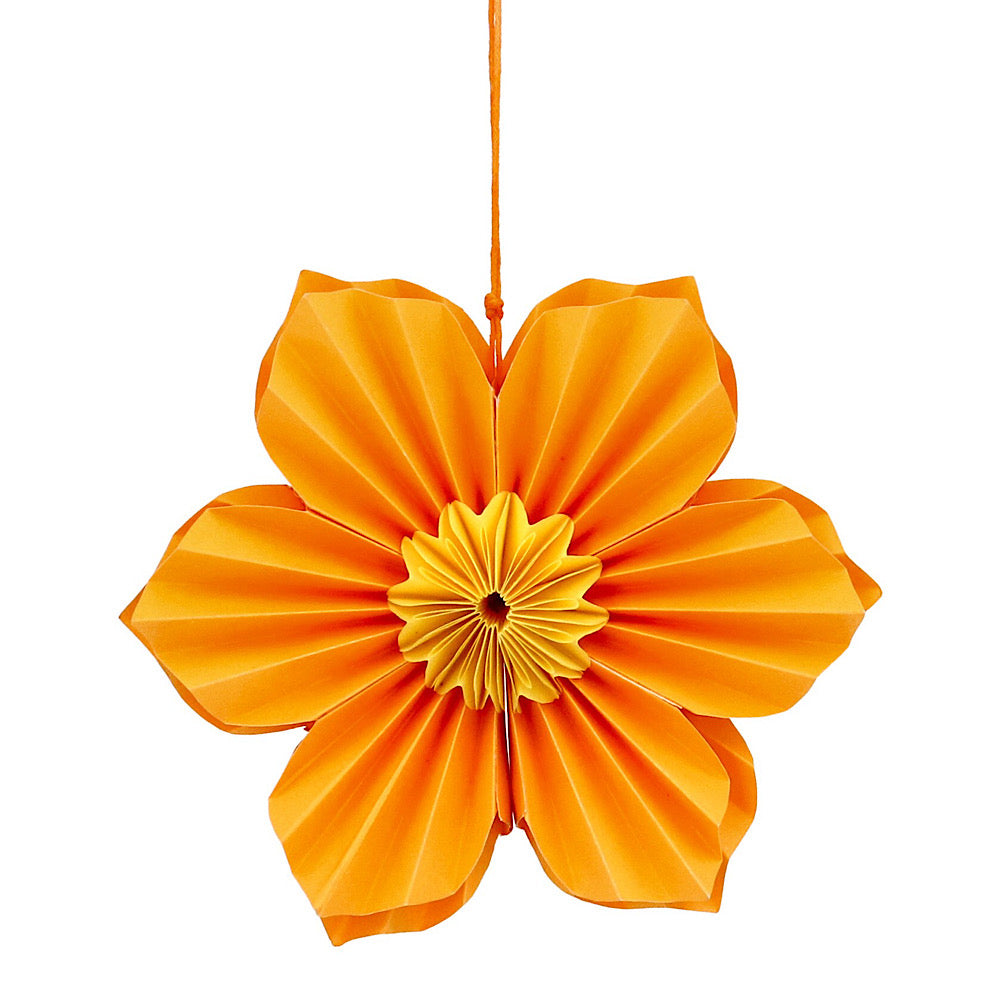 orange hanging paper flower