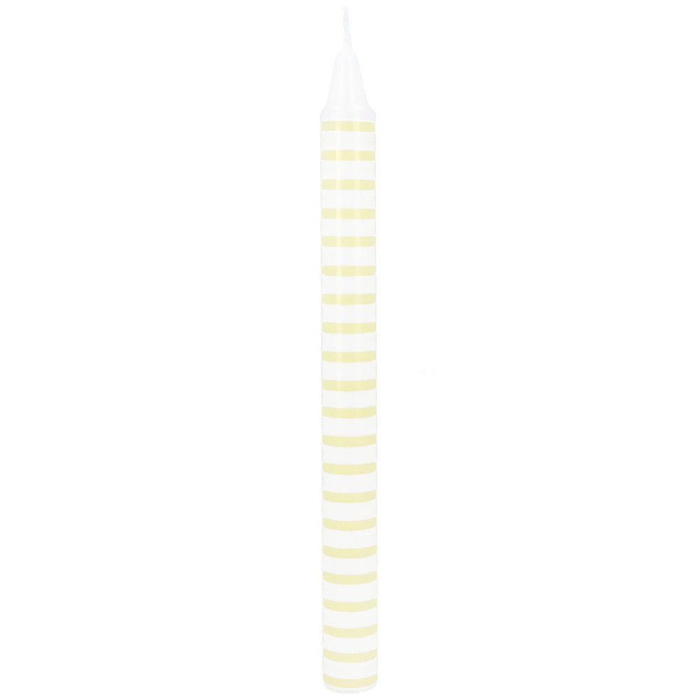 Yellow Stripe Crown Dinner Candles