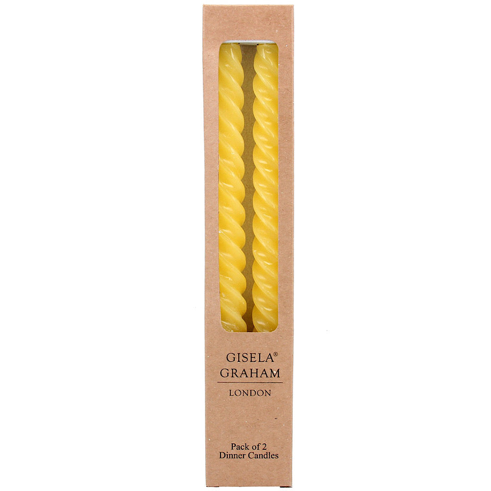 Yellow Twist Dinner Candles