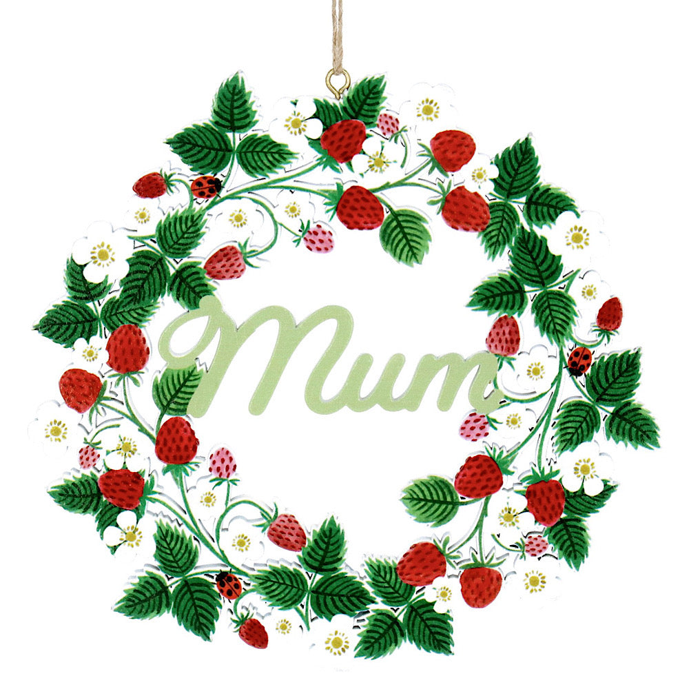 'Mum' Wooden Strawberry Wreath