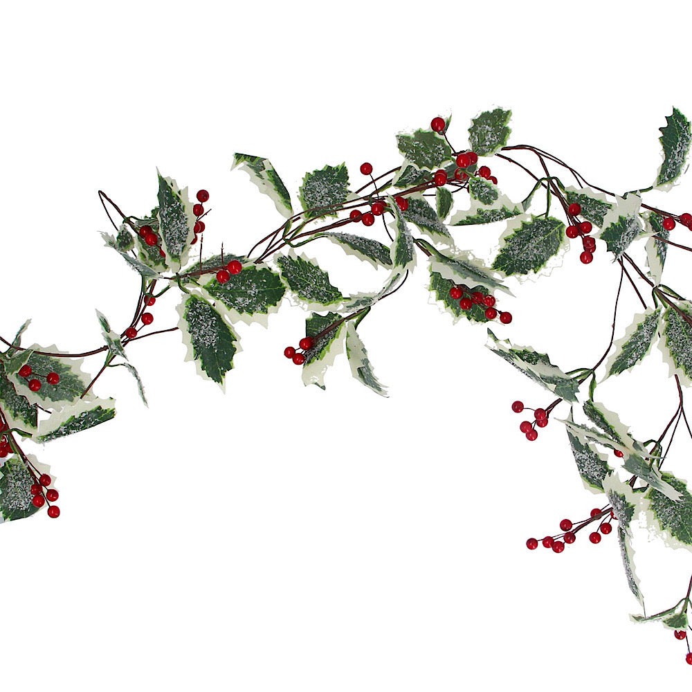 Varigated Holly/Red Berry Garland