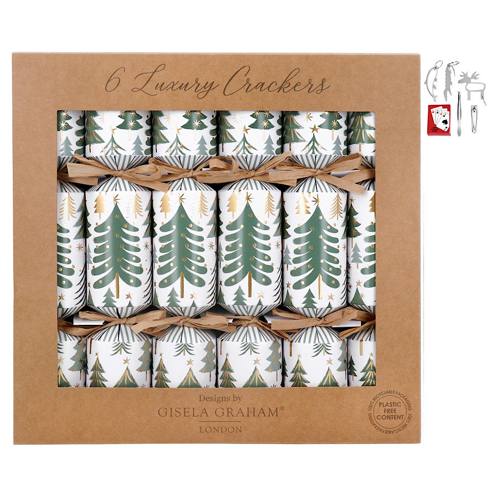 Christmas Trees Box of 6 Christmas Crackers