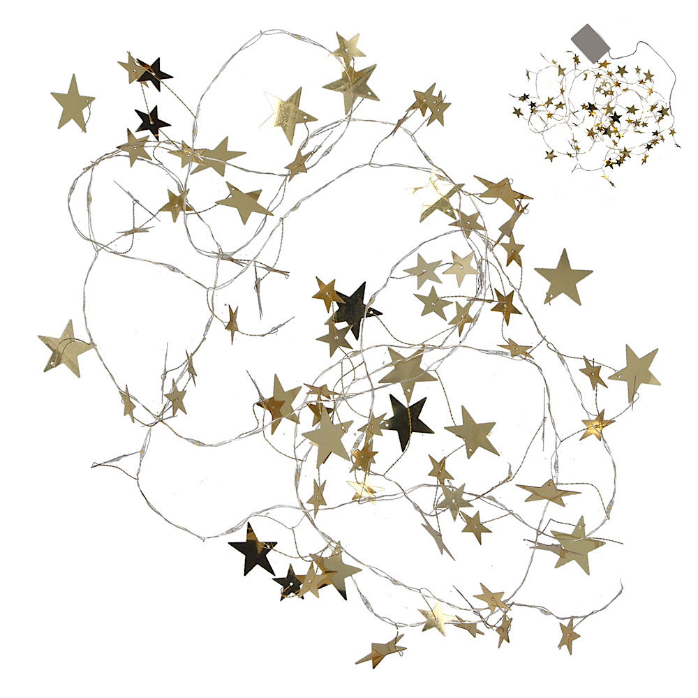 Gold Metal. Star Lights Garland