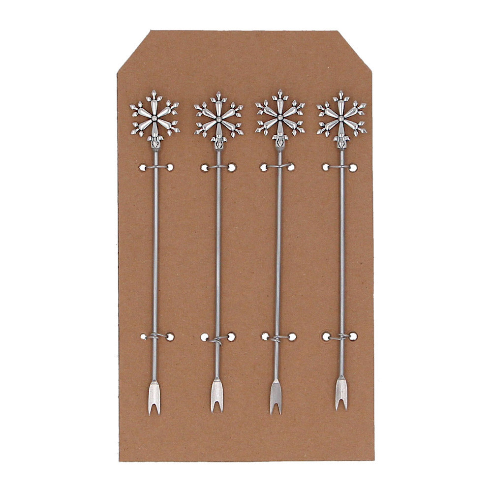 Metal Snowflake Cocktail Fork Pack of 4