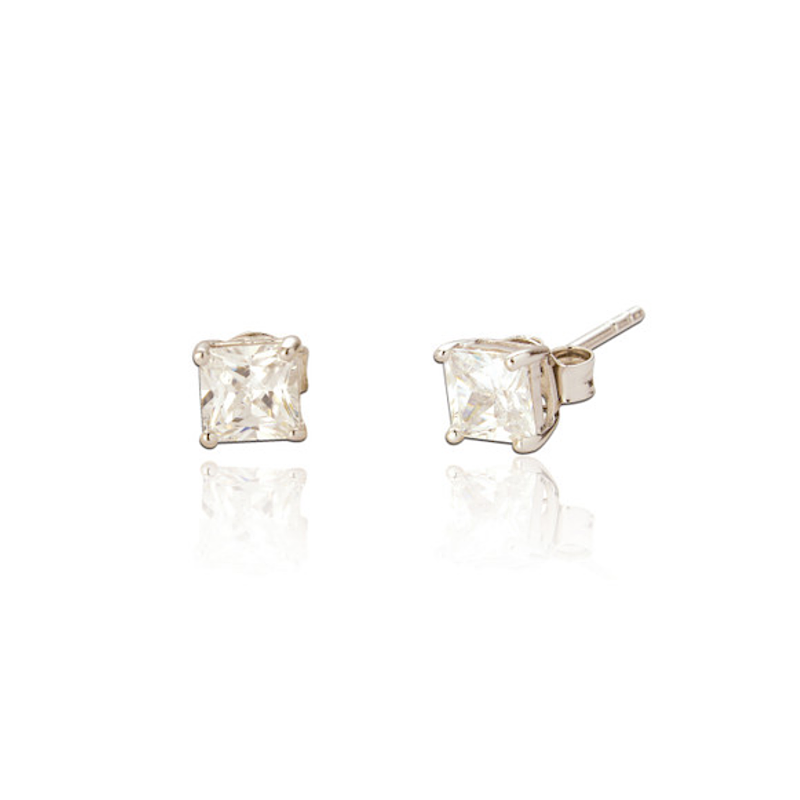Square Crystal Stud Earrings