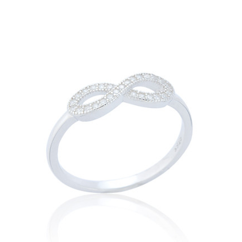 CZ Infinity Sterling Silver Ring