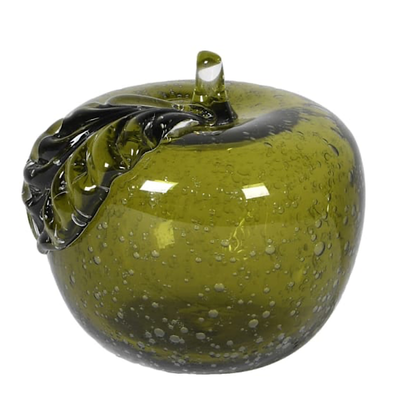 Green Glass Decorative Apple