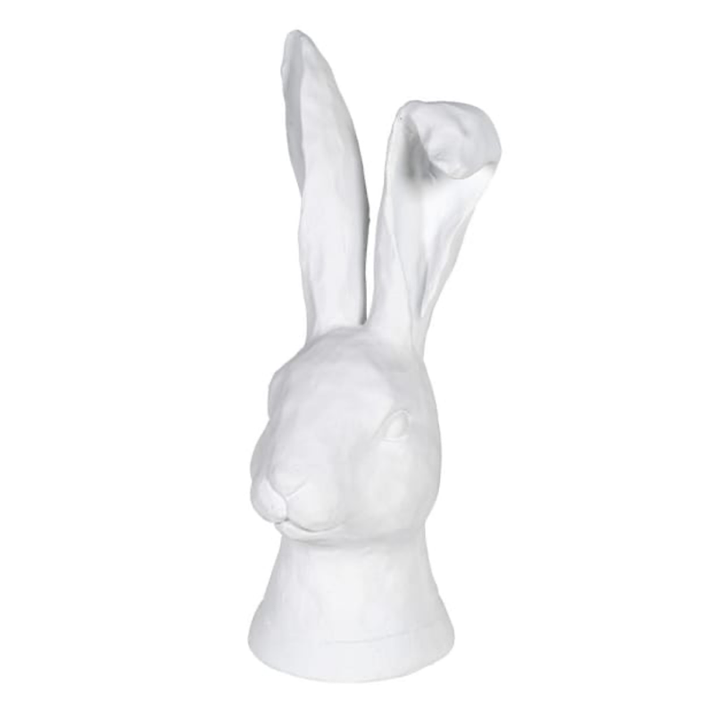 White Rabbit Head with Ear Flop