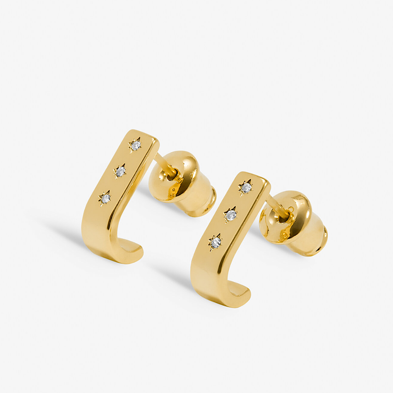 Joma Style Stories Bar Huggie Earrings in Gold Plating