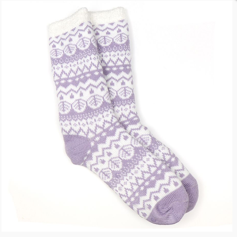 POM - Fairisle Slipper Sock Lilac