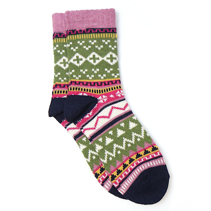 POM - Wool Blend Nordic Socks sage green