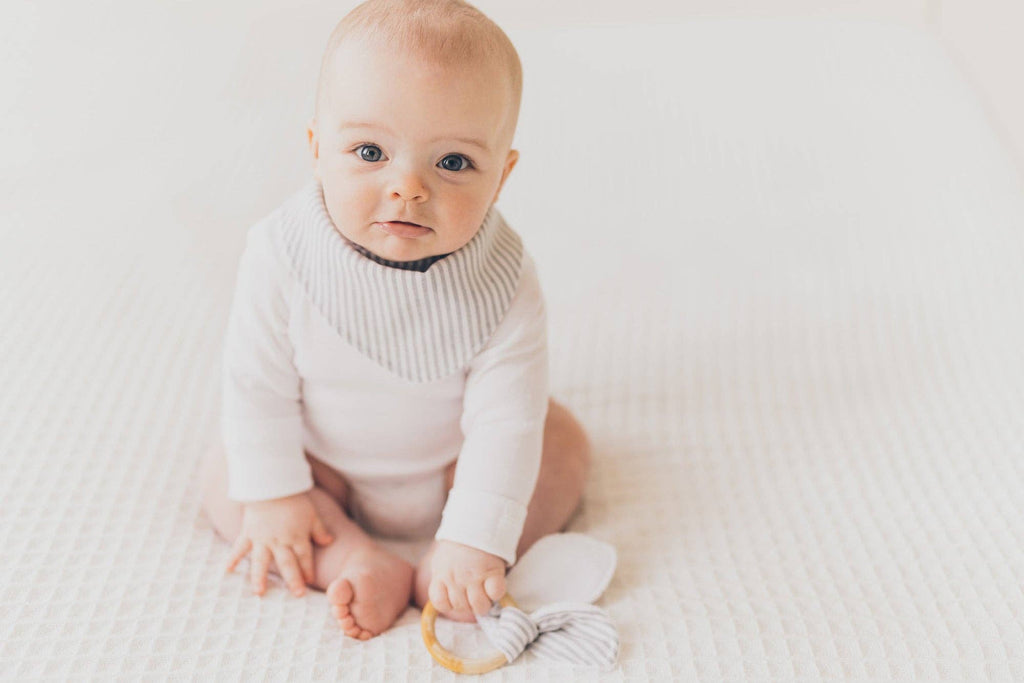 Essex Linen stripe dribble bib