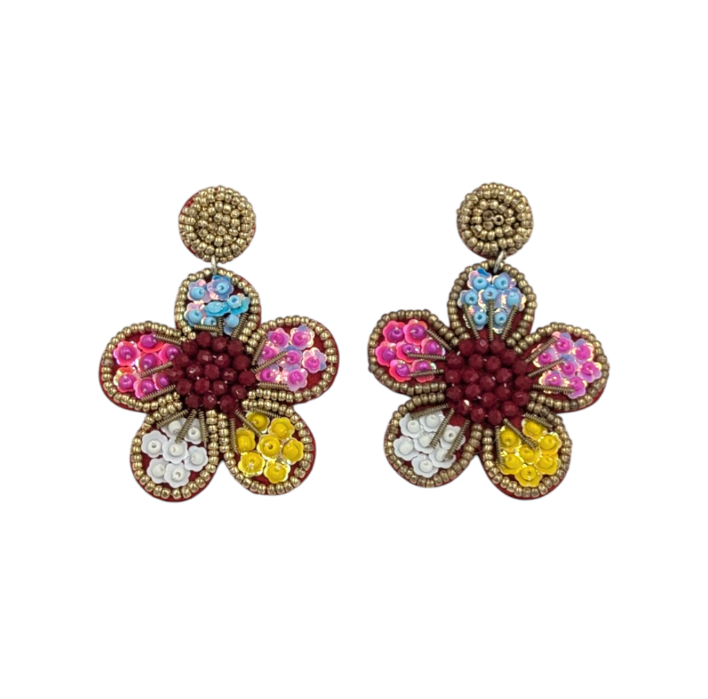 Last True Angel Beaded Flower Earring