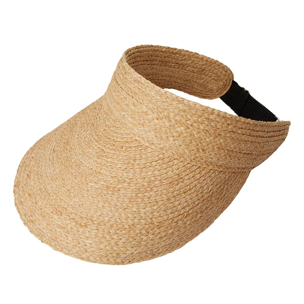 Peaked Raffia Sun Visor - Neutral