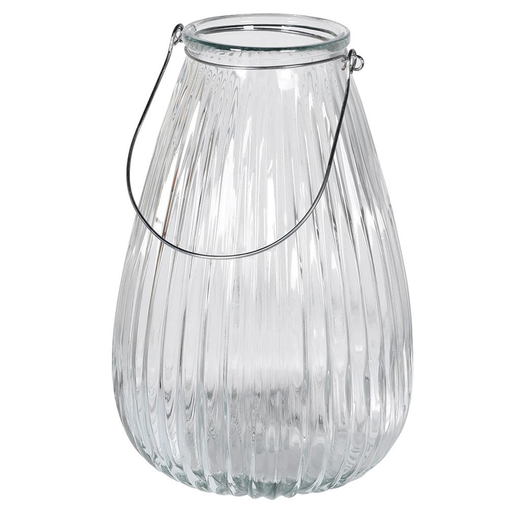 Ribbed Glass Lantern