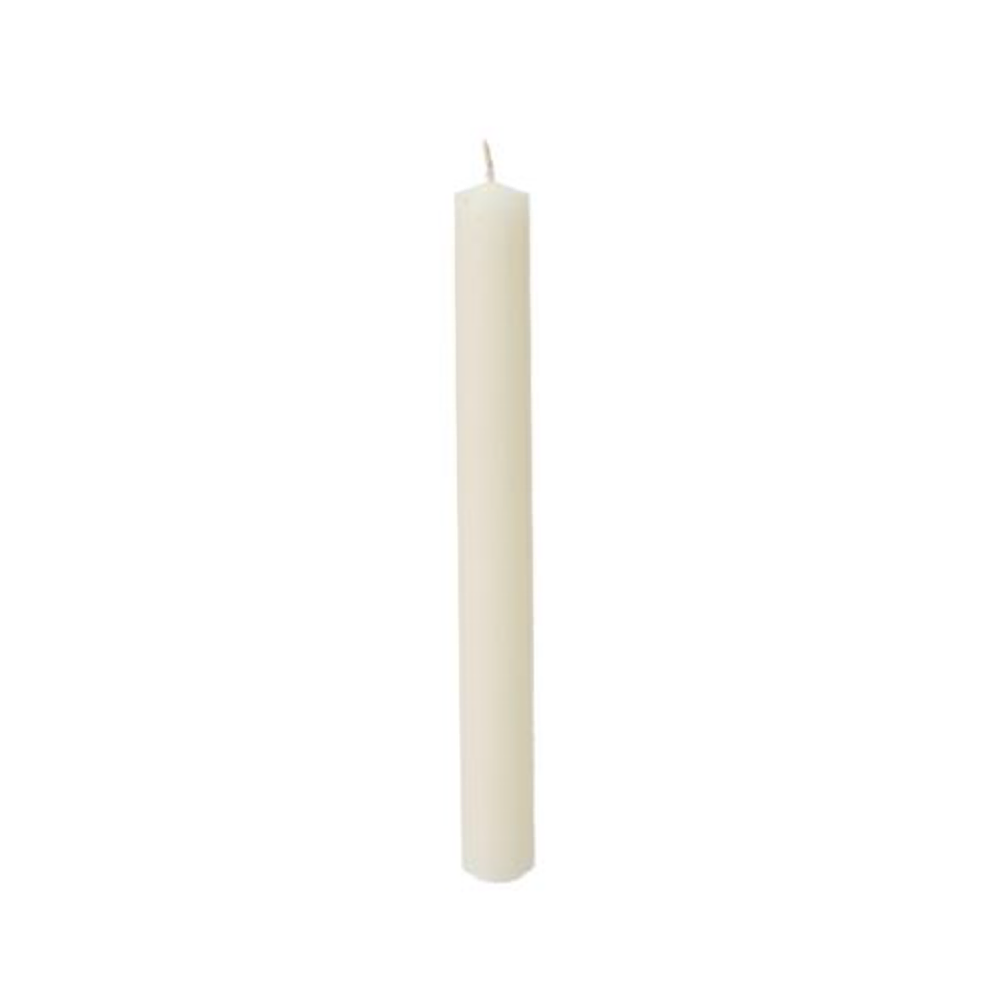 6 boxed unscented white dinner candles