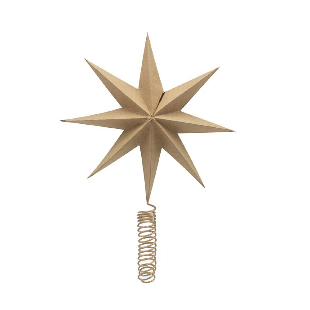 Natural Card Star Tree Topper