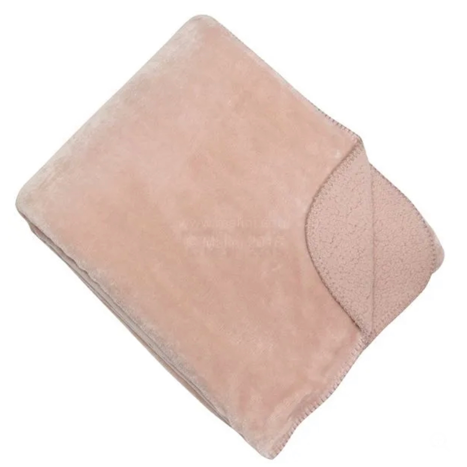 malini blush pink soft fleece cosy throw blanket