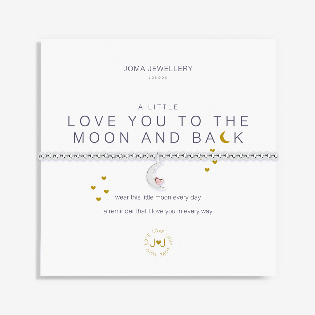 joma jewellery a little love you to the moon and back silver plated elasticated bracelet